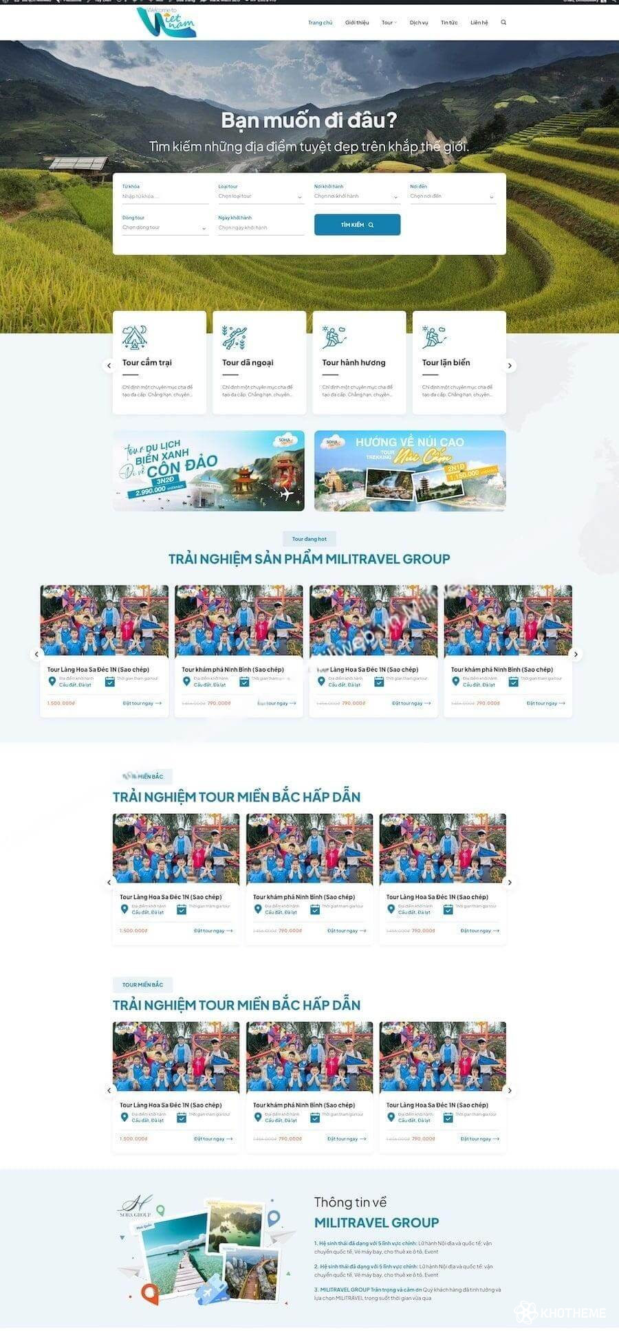 Theme giới thiệu tour du lịch