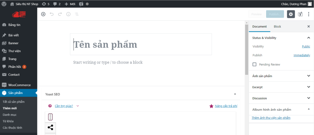 Giao diện soạn thảo bài viết mới nhất trên wordpress